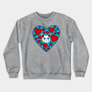 Kitty Love Hearts Crewneck Sweatshirt